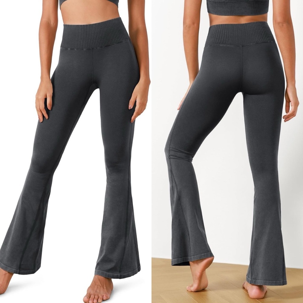NWT ODODOS Seamless Bootcut Leggings with Ribbed High Waist